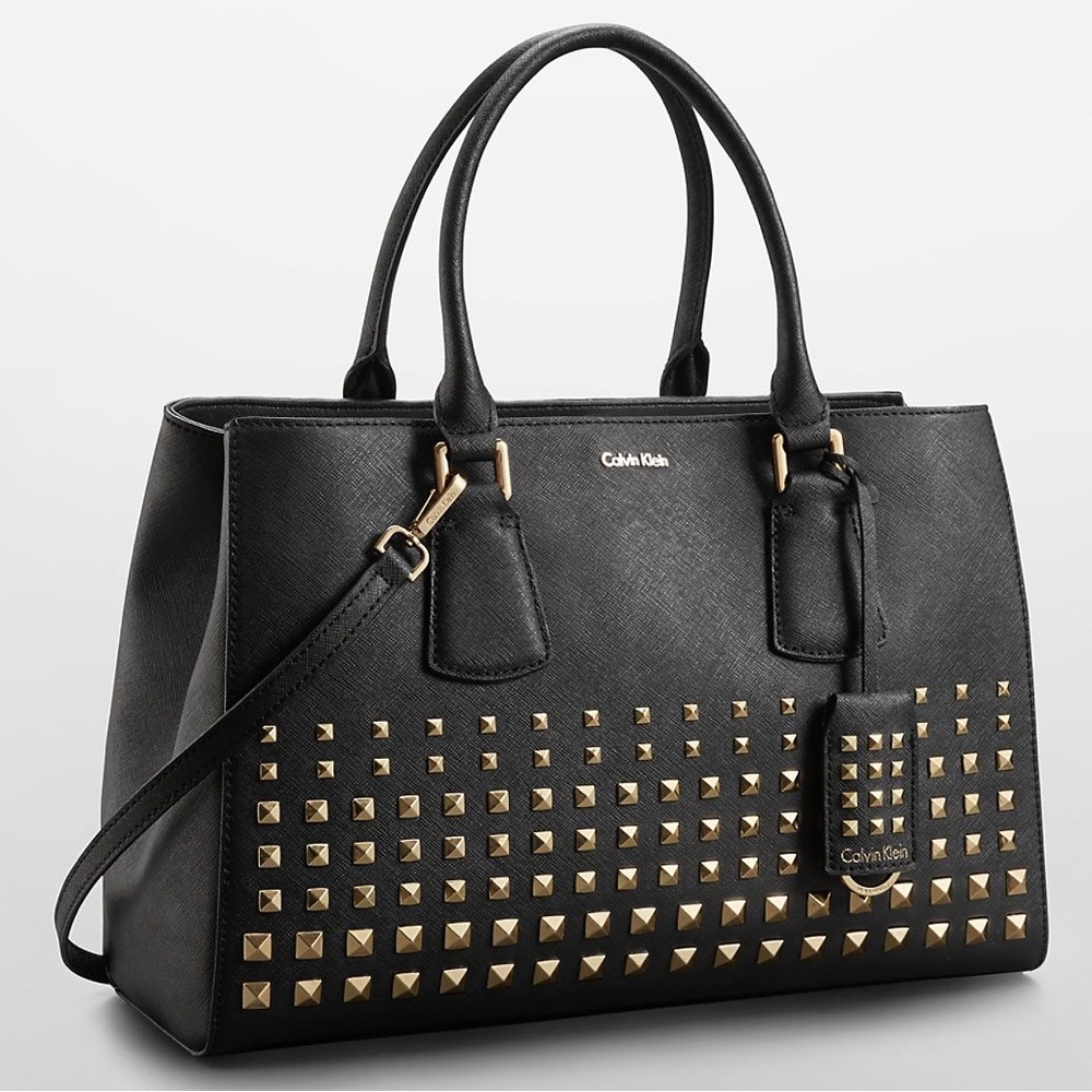 Calvin Klein Black Tote with Gold Studs